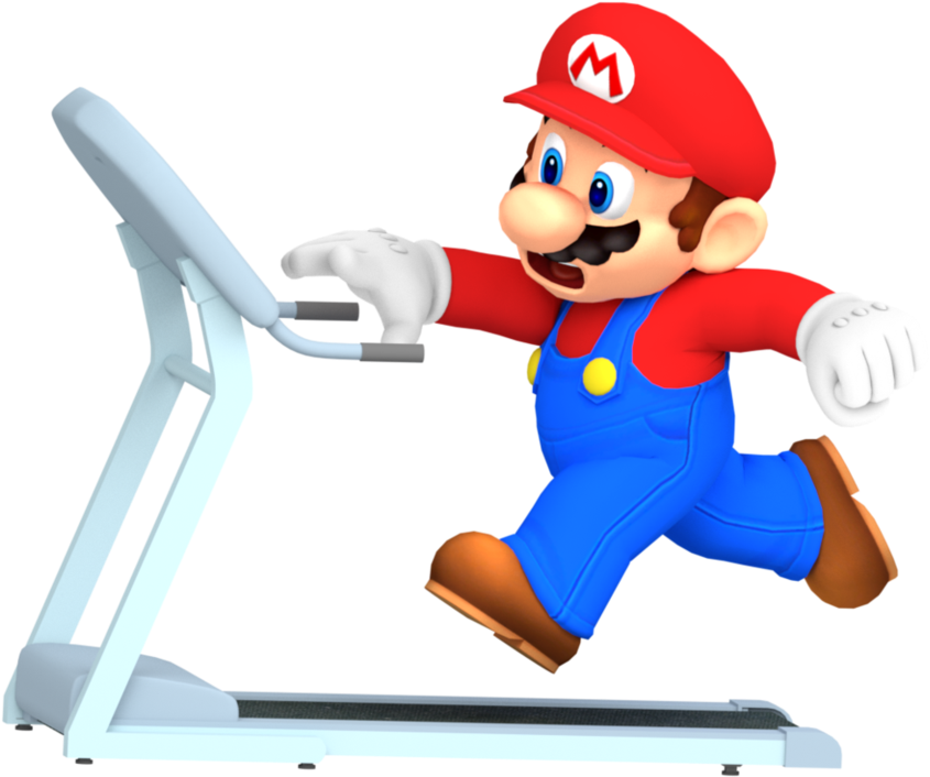 Mario On Treadmill By Nintega-dario - Mario Treadmill (886x902)