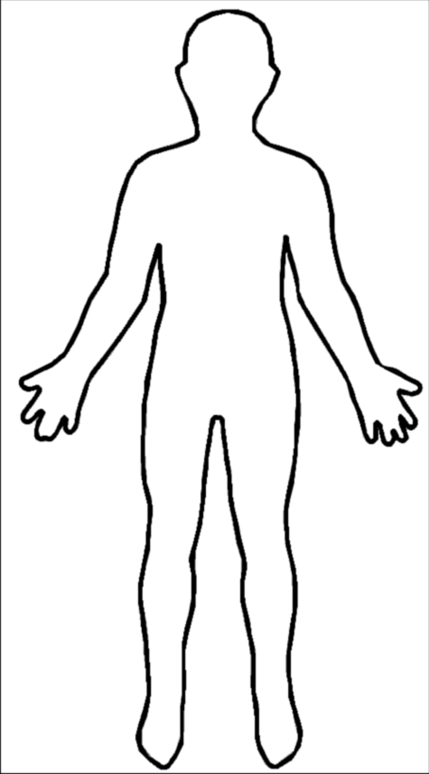 Blank Person Outline - Shape Of A Body (475x856)