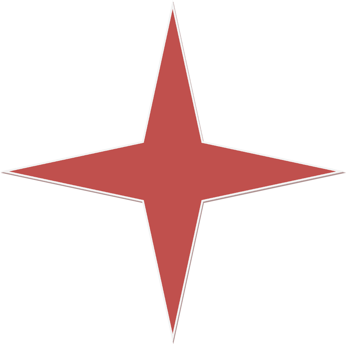 Red 4 Point Star - Red 4 Point Star (1161x1151)