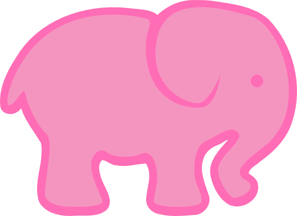 Pink Elephant Clip Art At Clker - Elephant Clip Art (600x436)