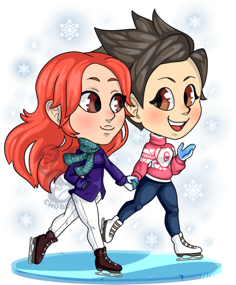 Ice Skating Tracemily - Cartoon (831x961)