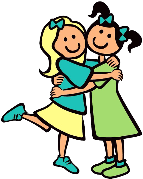 New Friends By Umna Shaikh, Uae, Is One Of The Outstanding - Cartoon People Hugging (480x600)