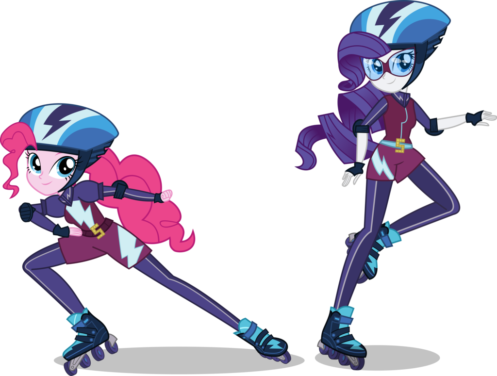 [au] Skaters Pinkie Pie And Rarity By Limedazzle - Limedazzle Au (1024x775)