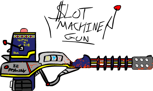 Slot Machine Gun By Alozec - Cartoon (516x308)