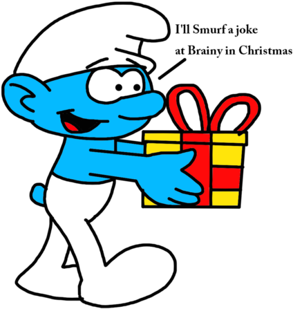 Jokey Smurf Going To Prank Brainy At Xmas By Marcospower1996 - Cartoon (894x894)