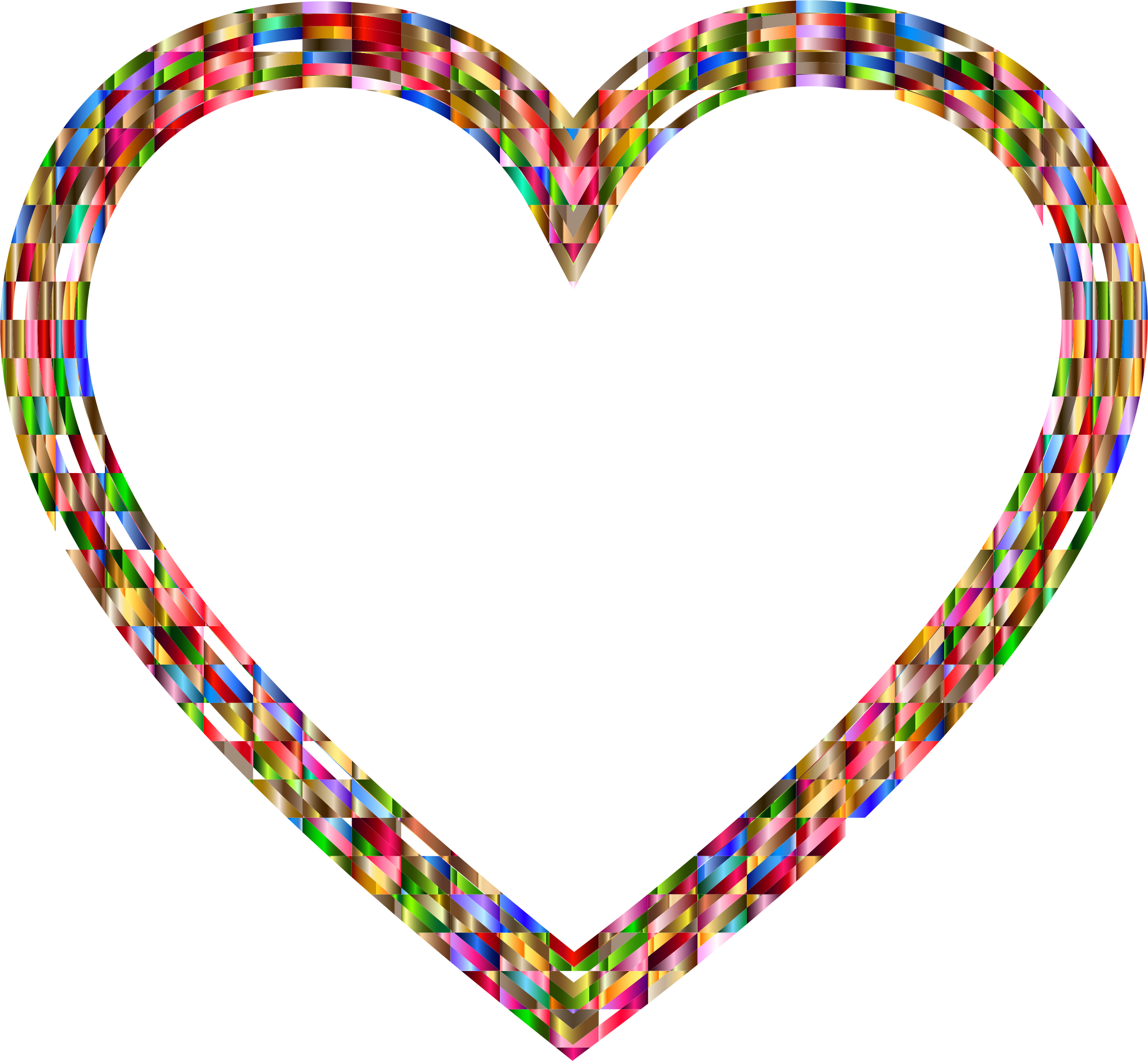 Vibrant Multifaceted Heart - Clip Art (2338x2160)