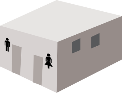 Drawn Toilet Lavatory - Public Toilet (400x303)