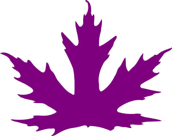 Clip Art Purple Leaves - Purple Maple Leaf Clipart (600x475)