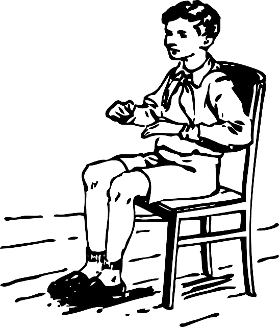 Unfortunately The Prank Went Wrong, And The Boy Who - Sitting Clip Art Black And White (547x640)