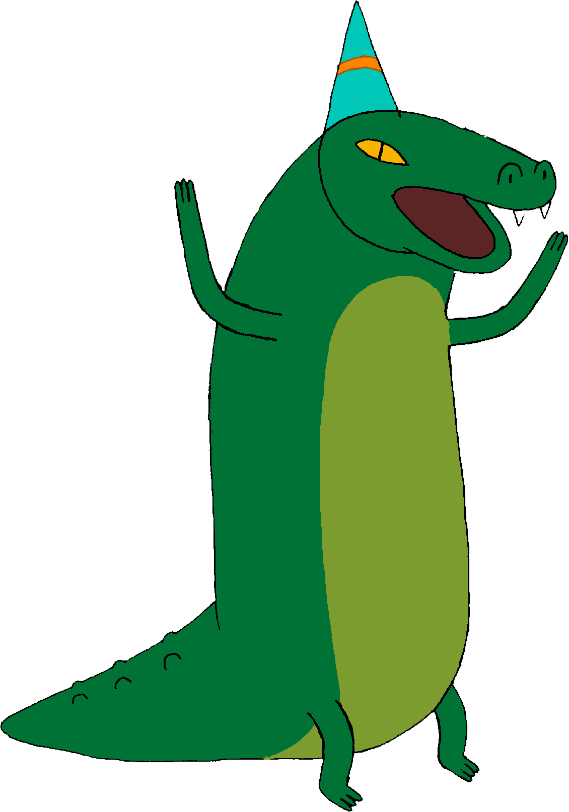 Crocodile With Party Hat - Crocodile With Party Hat (1130x1613)