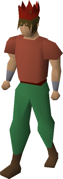 A Player Wearing A Black Partyhat - Runescape Blue Party Hat (250x711)