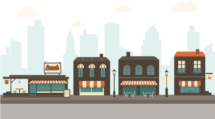 Small Business Objects Cafe And Restourant Shops Vector - Transparency (1200x628)