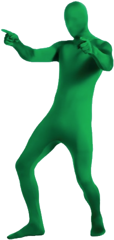 Not Sure What The Prank Is Here, But I Know There Is - Man In Green Morph Suit (562x562)