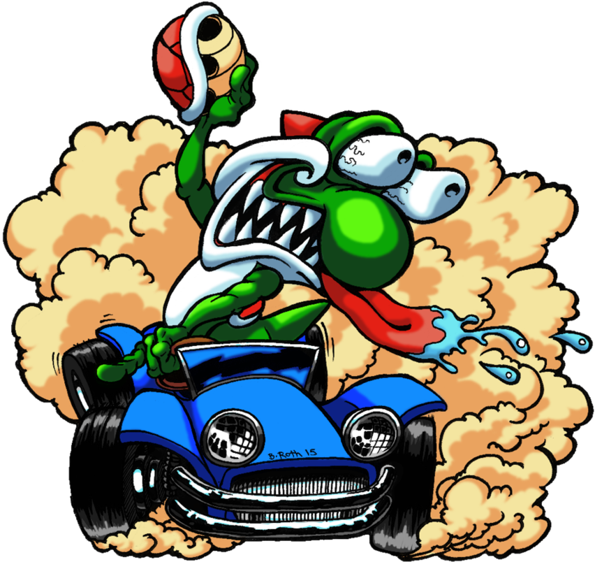 Hot Rod Yoshi By Quickman012 - Hot Rod Anime Png (915x874)