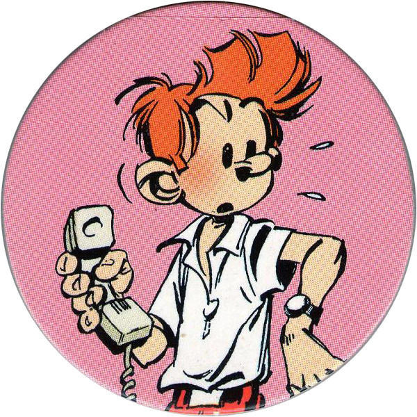 Caps > Spirou / Robbedoes 07 Siprou With Phone - Cartoon (600x600)