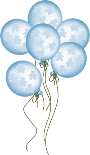 Blue Teddy Bear Balloons - Baby Boy Balloons Png (291x500)