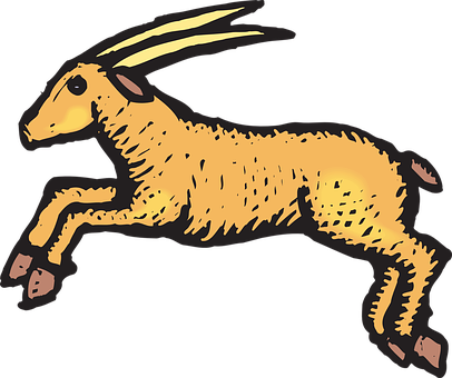 Antelope, Jumping, Animal, Horns, Hooves - Antelopes Clipart (406x340)