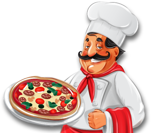 Italian Pizza Chef - Pizzaiolo Vetor Png (503x444)