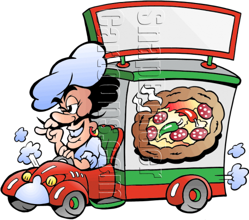 Pizza Chef Deliver Pizza - Frillio's Pizza Delivery Truck (600x600)