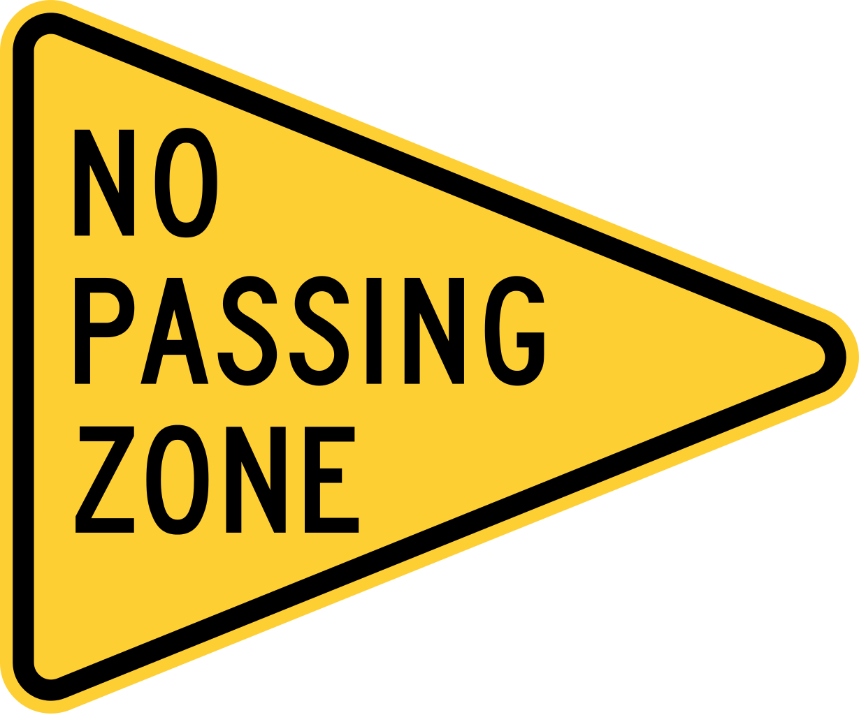 File - Mutcd W14-3 - Svg - No Passing Zone Road Sign (2000x1667)