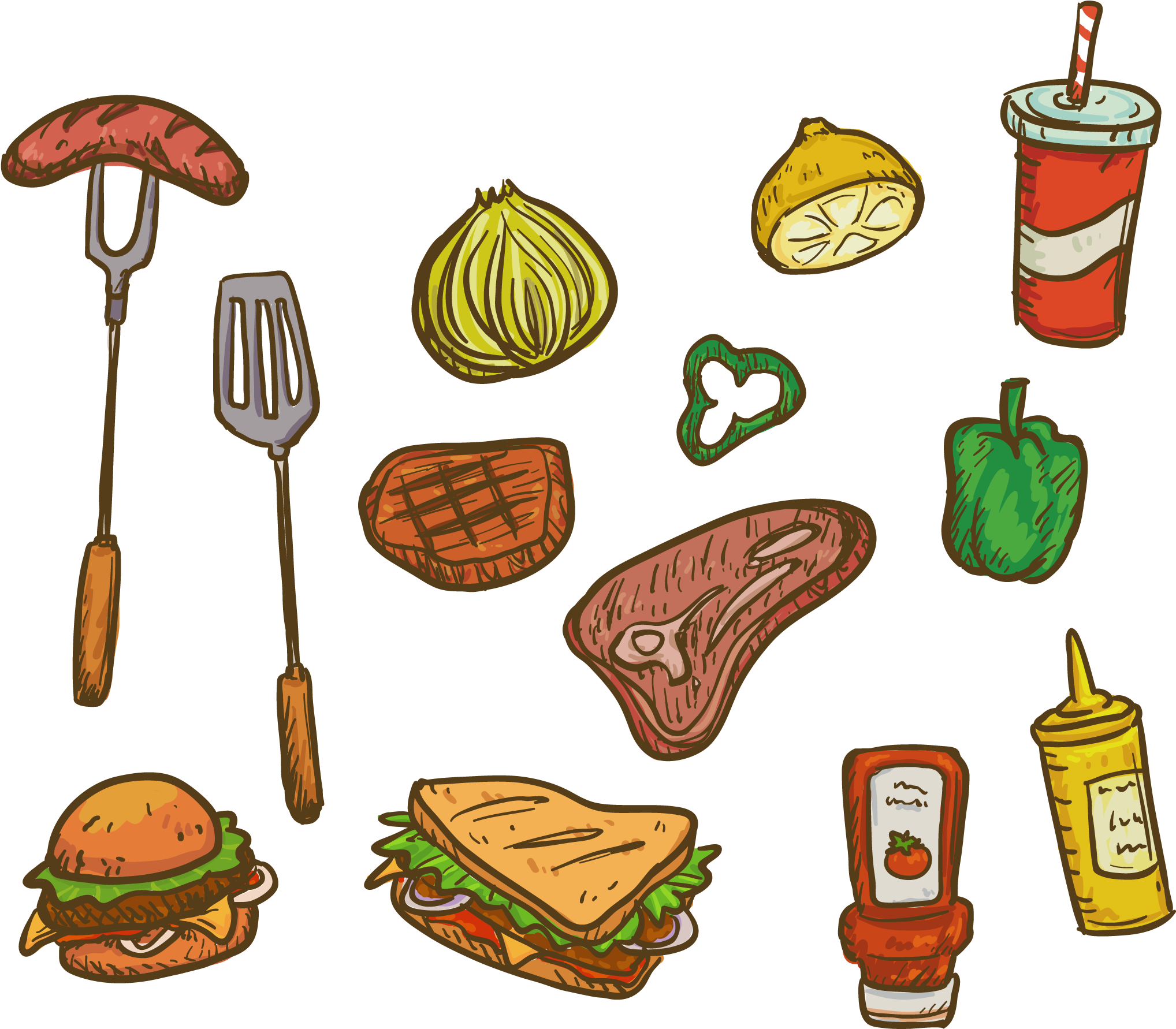 Barbecue Grill Picnic Food Euclidean Vector Computer - Barbecue (2222x2222)