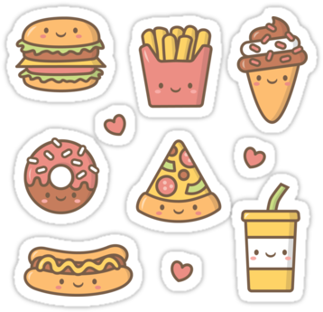 Fantastic Junk Food Png Transparent Images Image By - Sticker Kawaii Love (375x360)