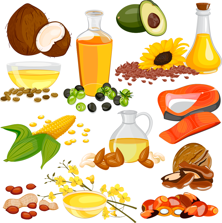 Cooking Oil Unsaturated Fat Clip Art - Different Sources Of Oil (941x946)
