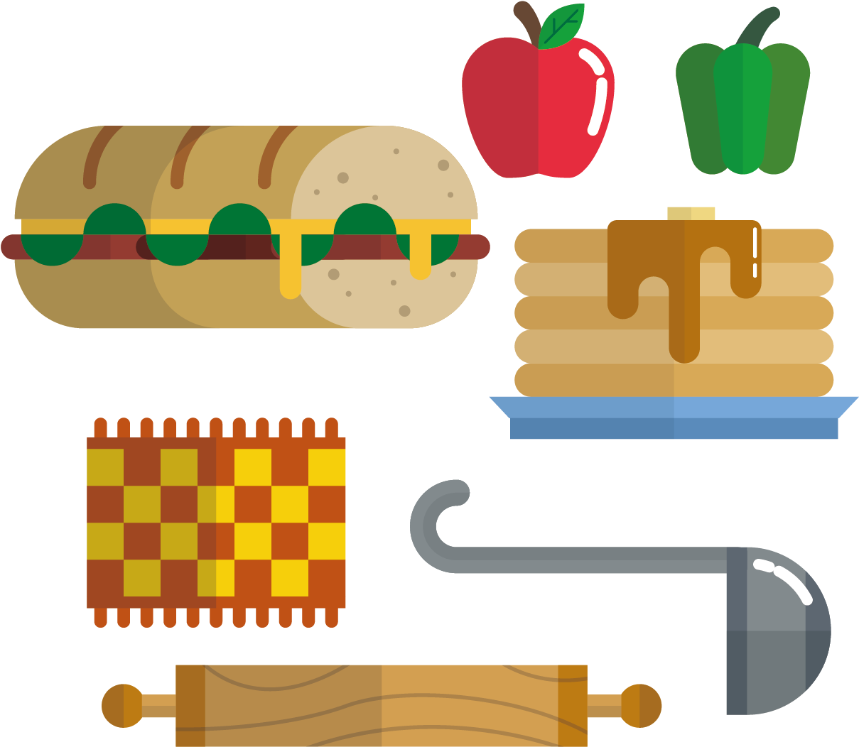 Hamburger Kitchen Utensil Food - Hamburger Kitchen Utensil Food (1489x1454)