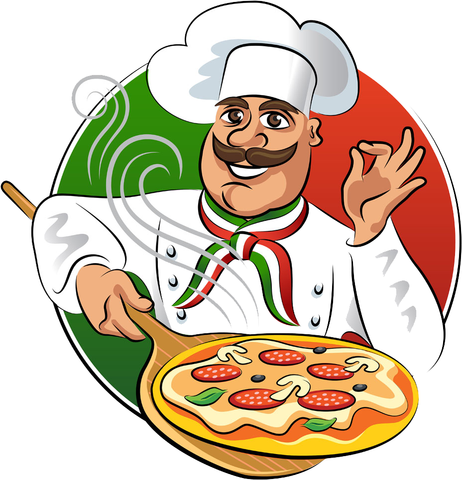 Chef Cooking Food Illustration - Chef De Pizza Vector (1000x1058)