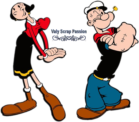Popeye Coloriage Gratuit - Popeye And Olive Oil (674x561)
