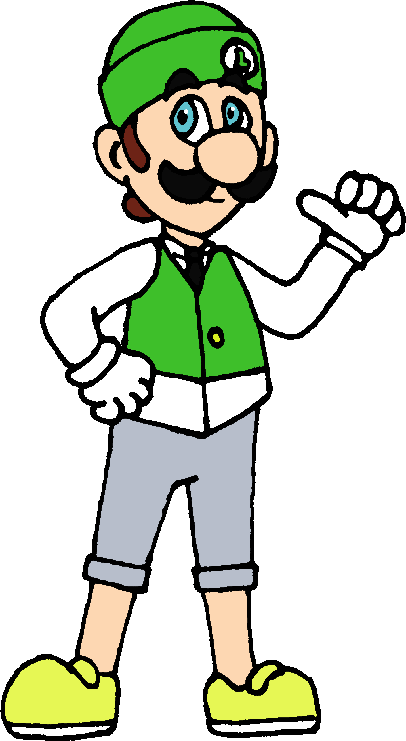 Hipster Luigi Commission - Hipster (1411x2575)