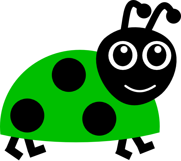 Bug Clip Art - Green Ladybug Clipart (600x534)