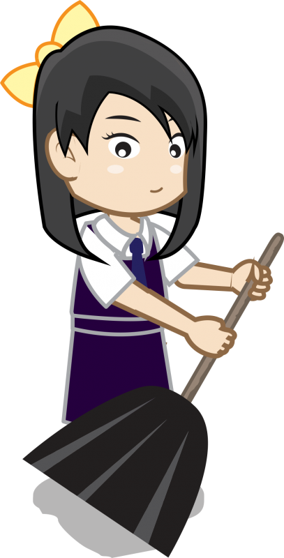 Doodle Mur - Kartun Menyapu Sampah (407x800)