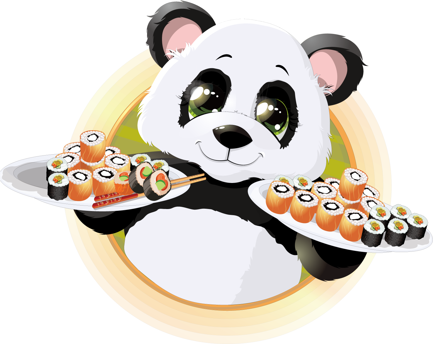 Sushi Giant Panda Japanese Cuisine Illustration - Sushi Giant Panda Japanese Cuisine Illustration (1500x1500)
