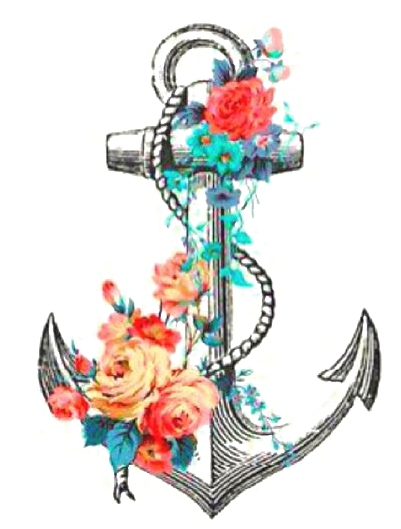 Anchor Tattoo Flower Rose Drawing - Navy Anchor With Flowers (564x564)
