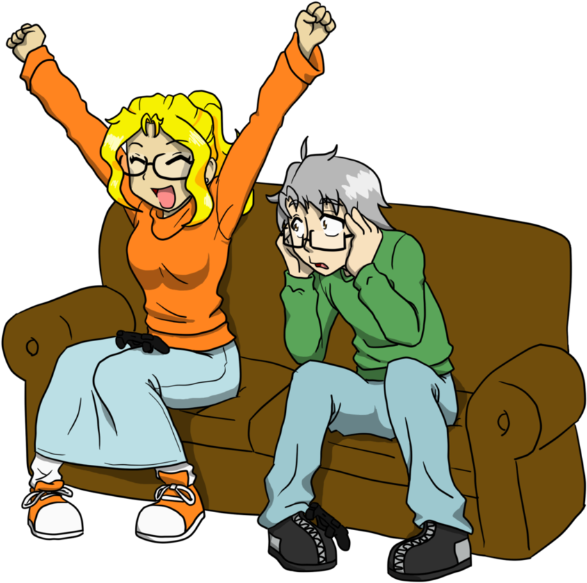 Cute Otaku Couple - Cartoon (923x865)