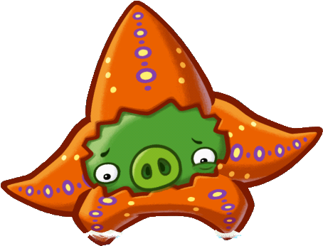 Tired Seastar Pig - Cartoon (468x364)
