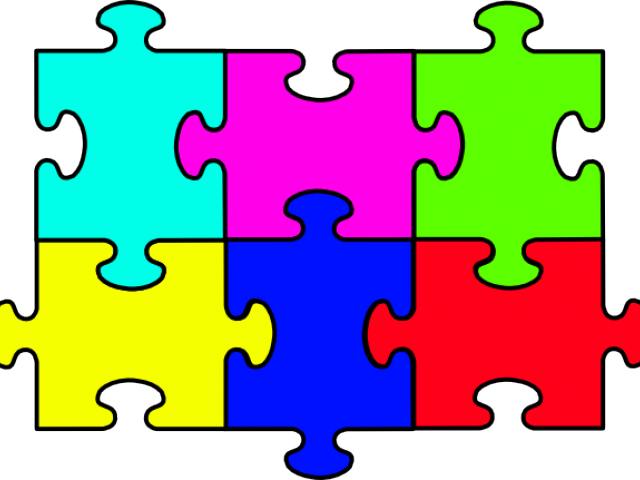 Puzzle Area Cliparts - 6 Puzzle Pieces Clip Art (640x480)