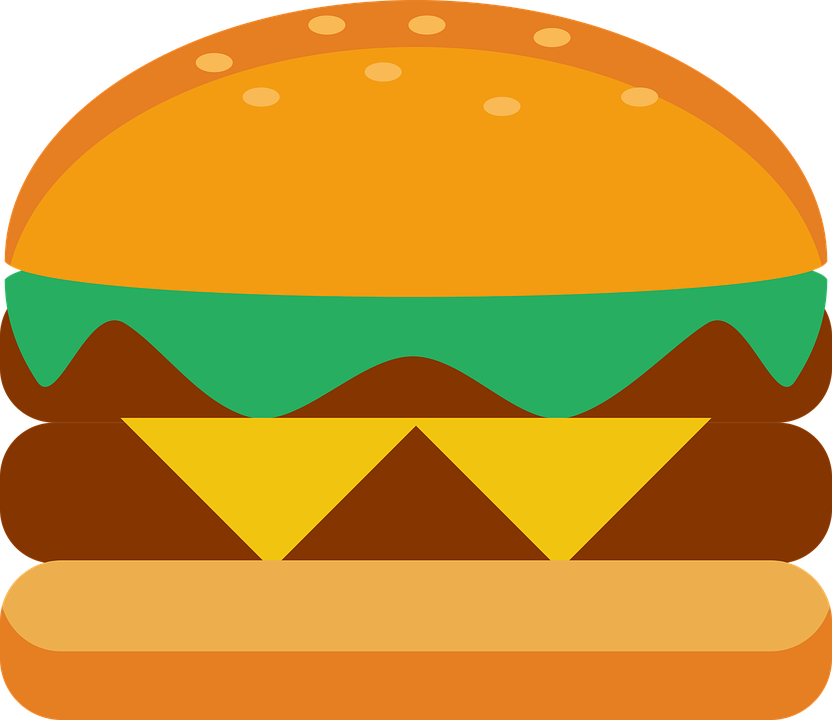 Hamburger Bread Food Cheese Vegetable Meat - Hamburguesa Dibujo Png (832x720)