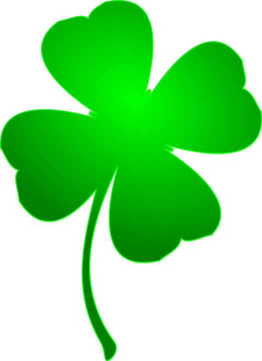 Luck Clipart Four Leaf Clover - St Patricks Day Clover (524x720)