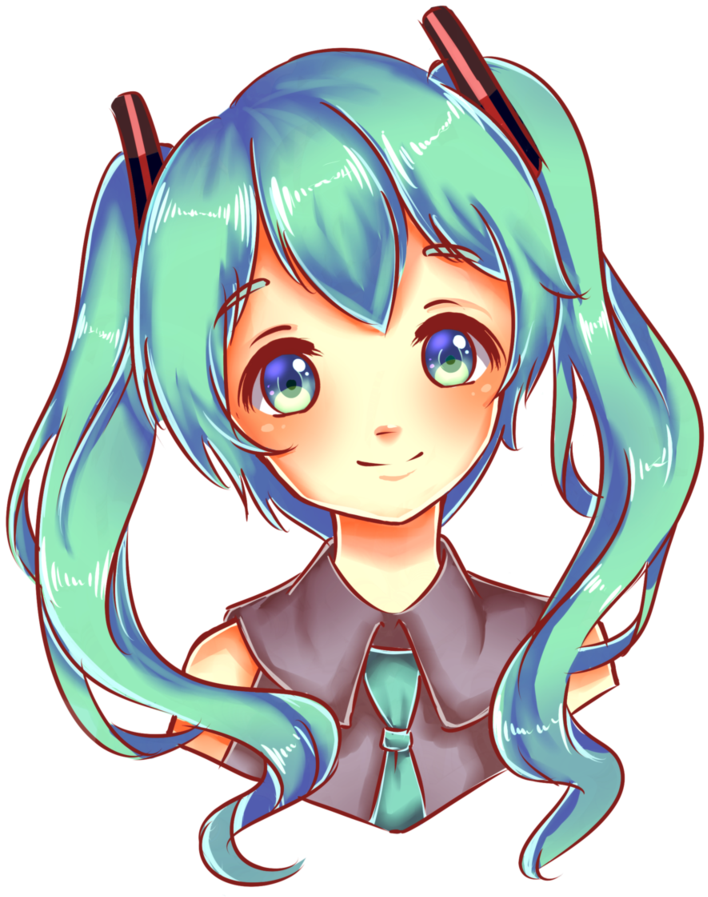 Miku By Renayaart - Happy Miku No Background (819x975)