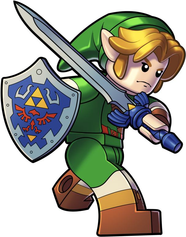 Link Box Illustration - Legend Of Zelda Lego (800x800)