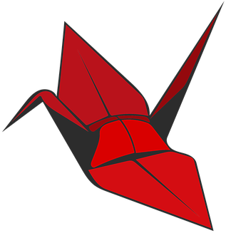 Origami, Crane, Red, Bird, Paper - Origami Crane Transparent Background (453x340)