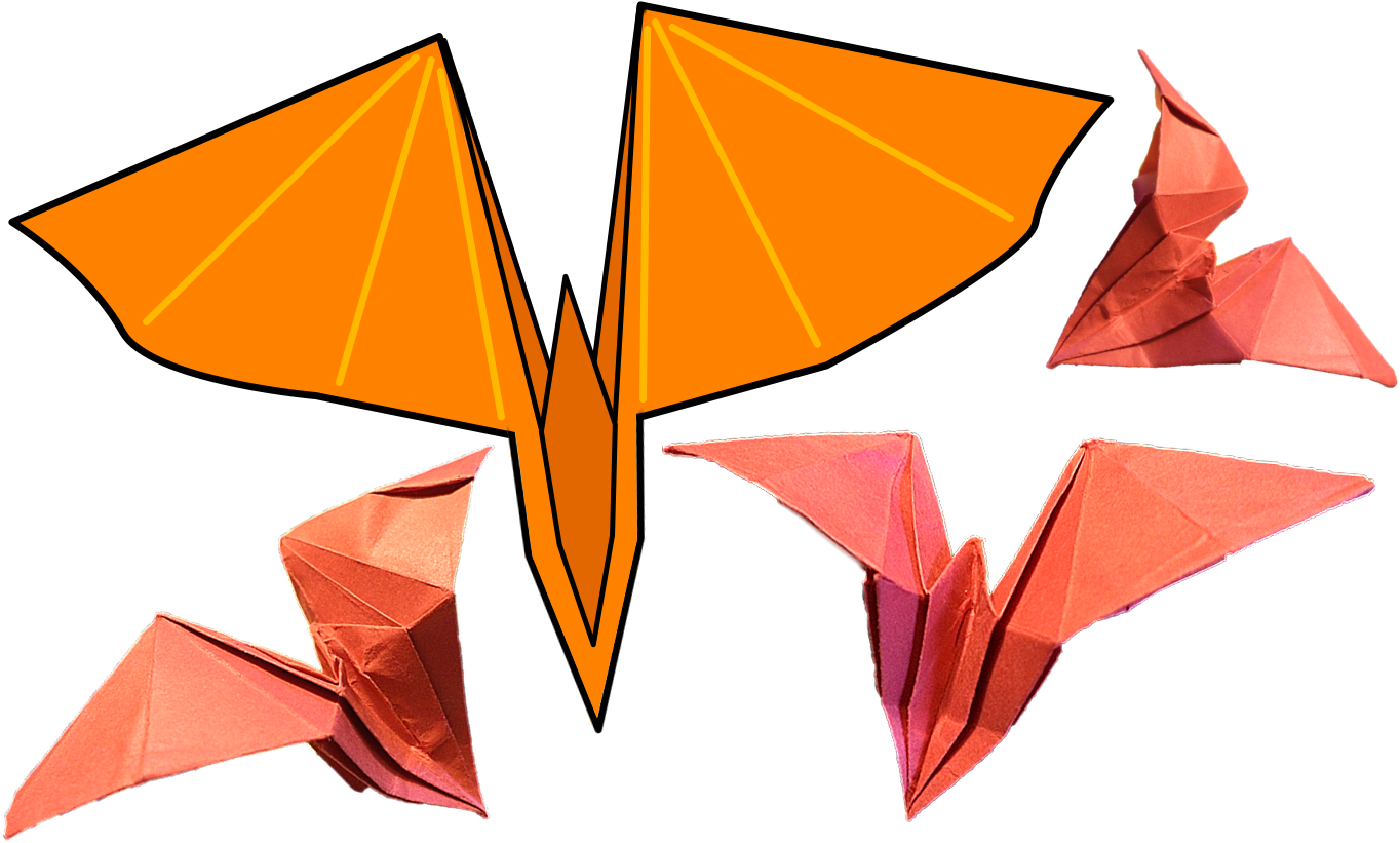 3d Bat - Origami (1393x867)