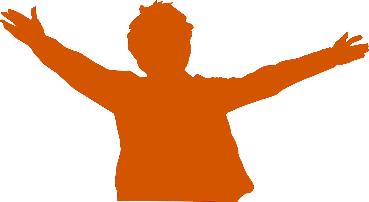 Welcome Arms Wide - Person Cheering Clipart (1280x703)