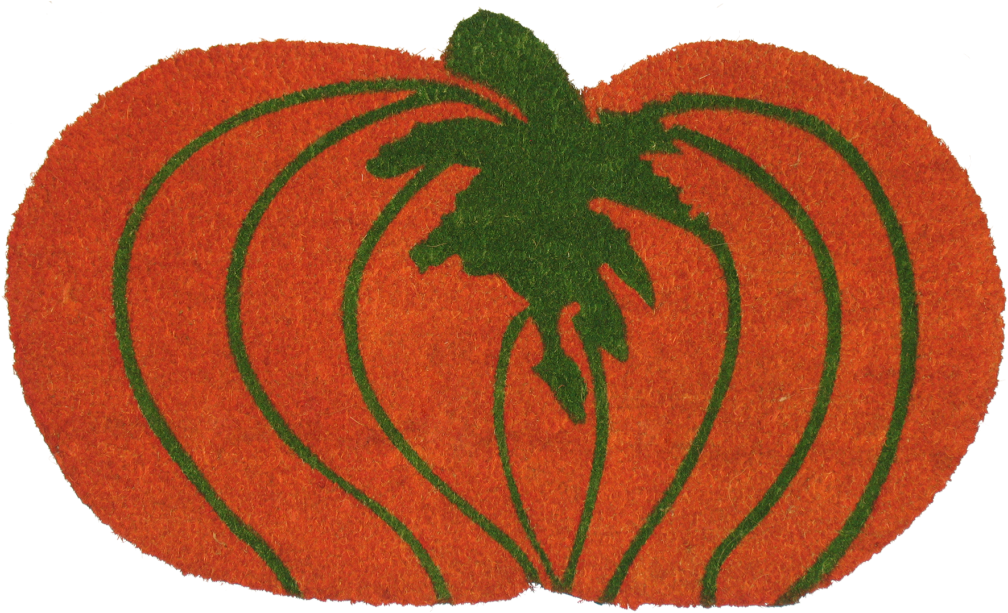 Pumpkin Door Mat - Geo Crafts G333 Pumpkin Shaped 18 X 30 In. Vinyl Back (1024x682)
