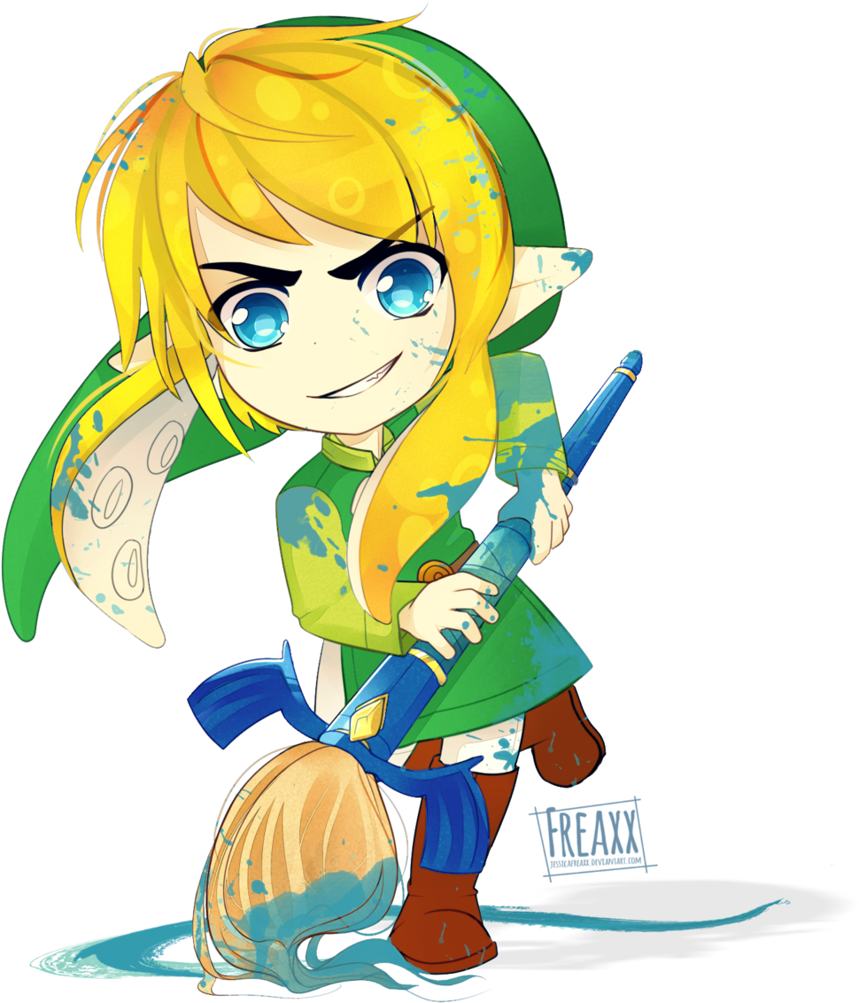 The Legend Of Splatoon - Splatoon Inkling Link (1024x1150)