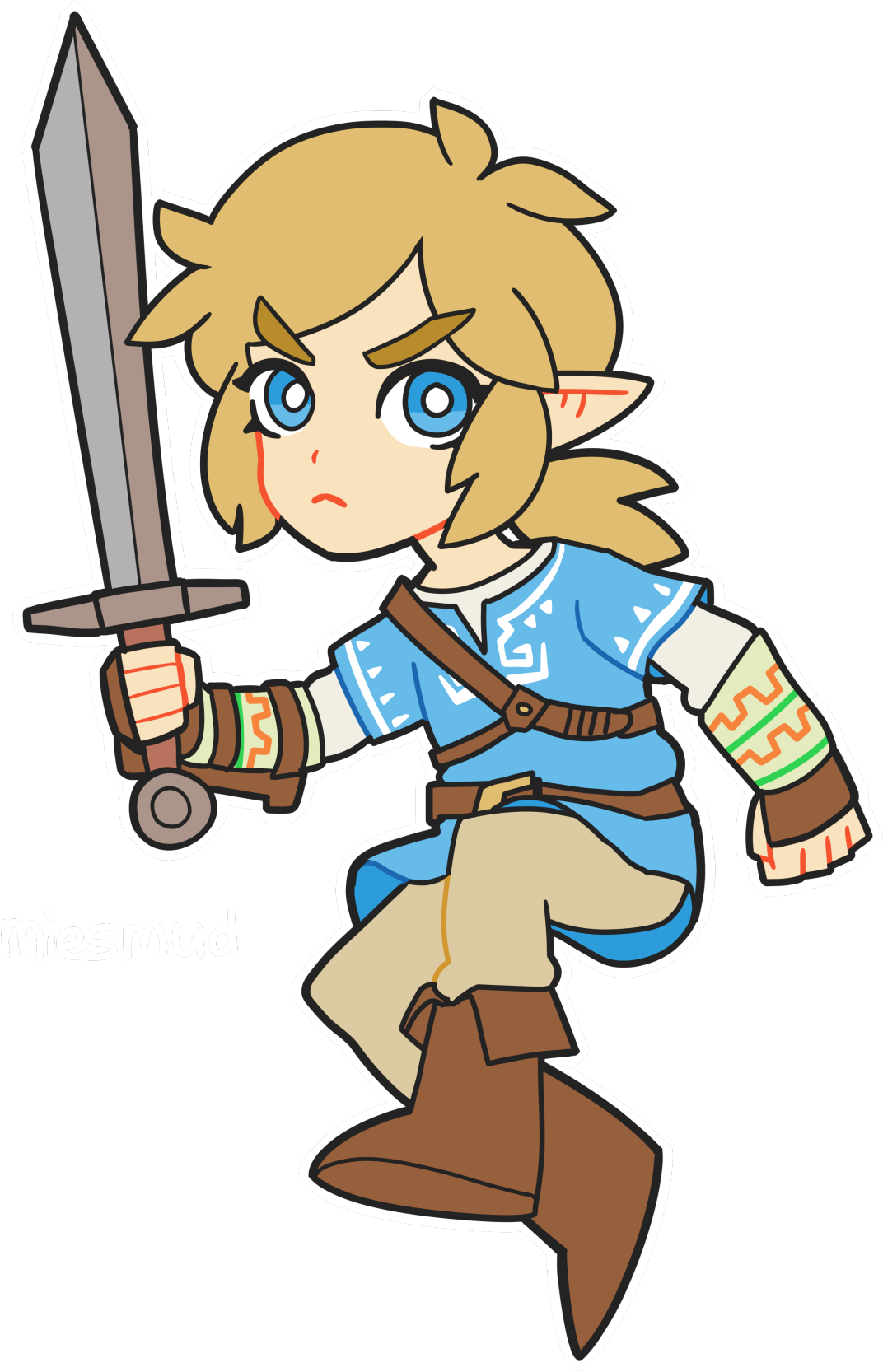 Chibi Link By Miesmud - Breath Of The Wild Link Chibi (1280x1810)