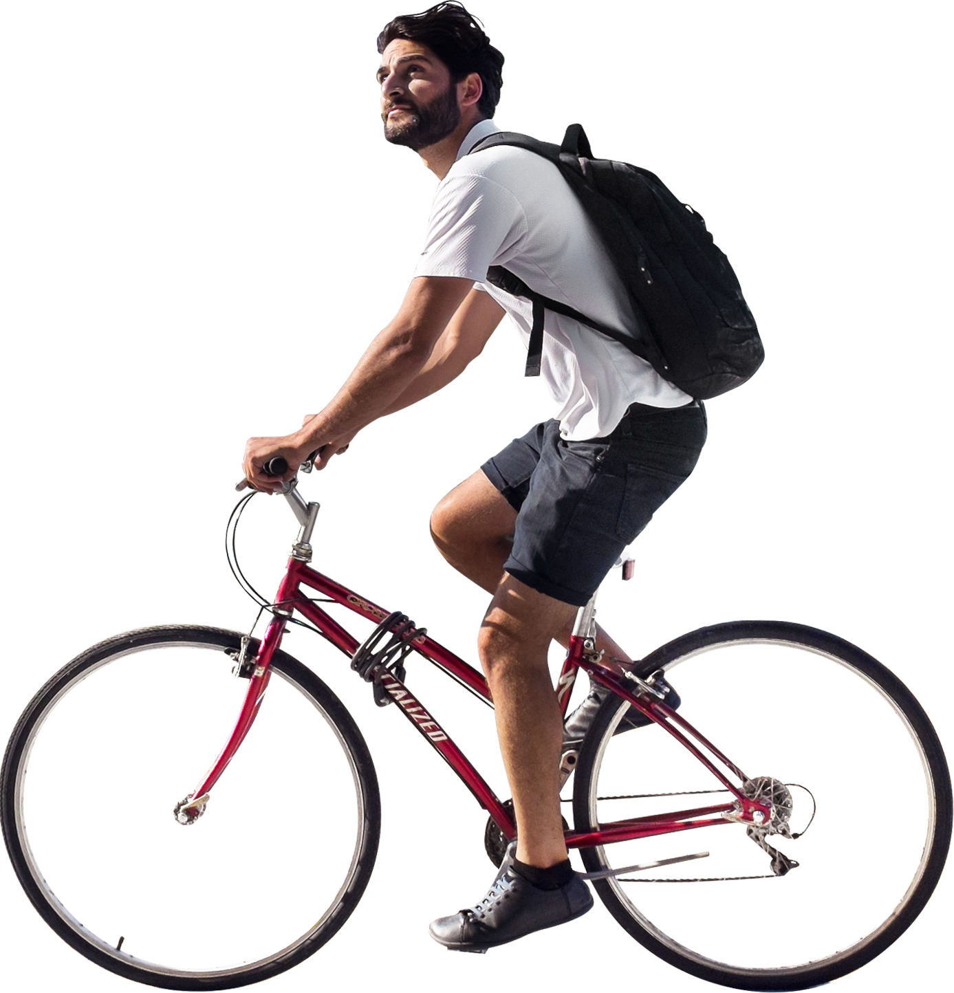 Cycling Png Clipart - Person Riding Bike Png (1387x1444)