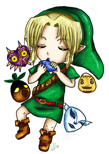 Chibi Link Majora's Mask By Leziith - Zelda Majora's Mask Link Chibi (372x523)